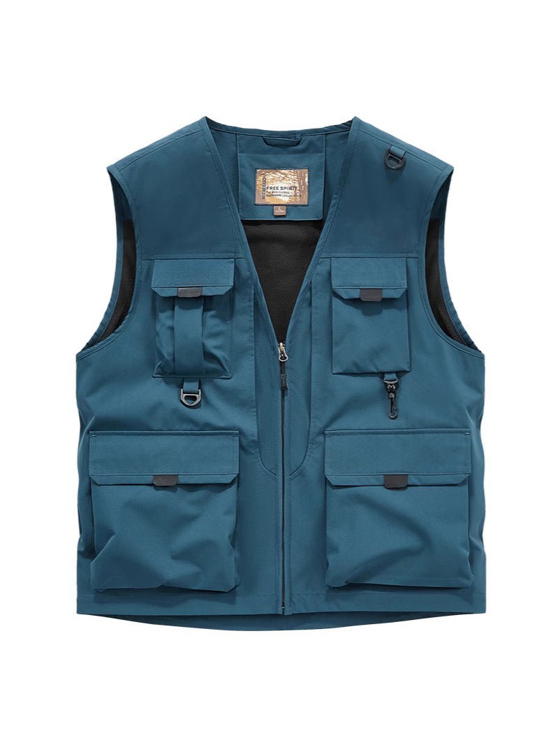 Herren Multifunktionale Utility-Weste mit Mehrfach‑Taschen und robustem Reißverschluss Shop Nory