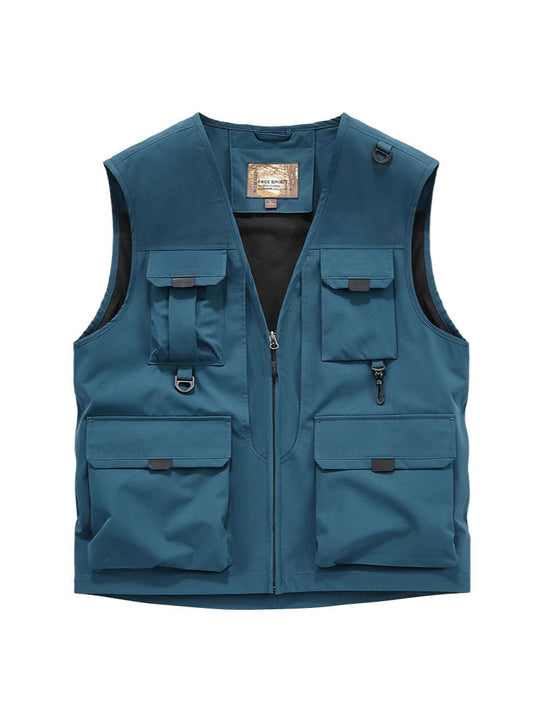 Herren Multifunktionale Utility-Weste mit Mehrfach‑Taschen und robustem Reißverschluss Shop Nory