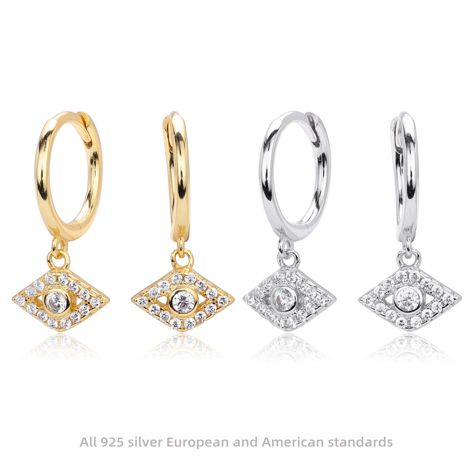 Damen Ohrhänger mit funkelndem Augenmotiv aus 925er Sterling Silber Shop Nory