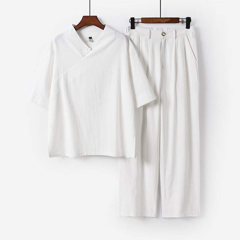 Unisex Locker sitzendes Lounge-Set im Kimono-Stil mit halblangem Arm und elastischer Bundhose Shop Nory