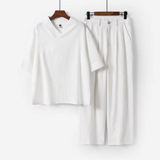 Unisex Locker sitzendes Lounge-Set im Kimono-Stil mit halblangem Arm und elastischer Bundhose Shop Nory
