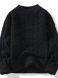 Herren Grobstrickpullover mit Zopfmuster und lässigem Schnitt