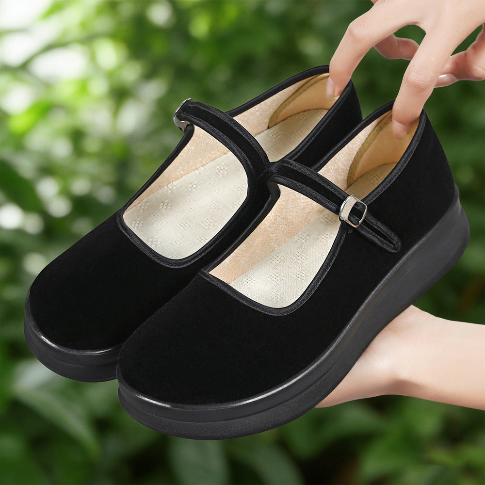 Damen nan Mary-Jane Plateau-Slipper mit verstellbarem Riemen und orthopädischer Komfortsohle Shop Nory