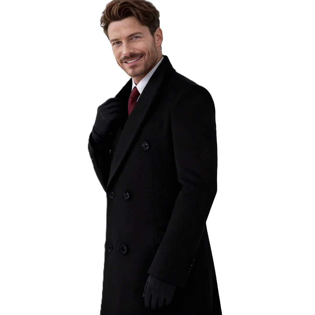 Herren Doppelreihiger City Mantel aus Wollmix mit taillierter Silhouette Shop Nory