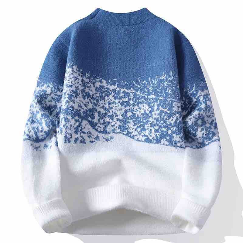 Unisex Oversized Strickpullover mit Jacquardstruktur und Rundhalsausschnitt Shop Nory