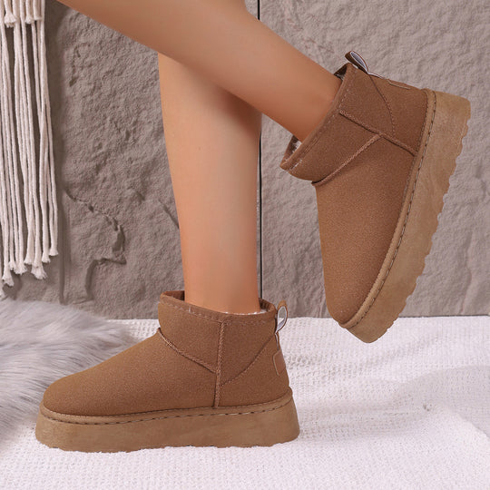 Damen Gefütterte Kurzstiefel mit Plateau‑Sohle und Velours‑Optik Shop Nory