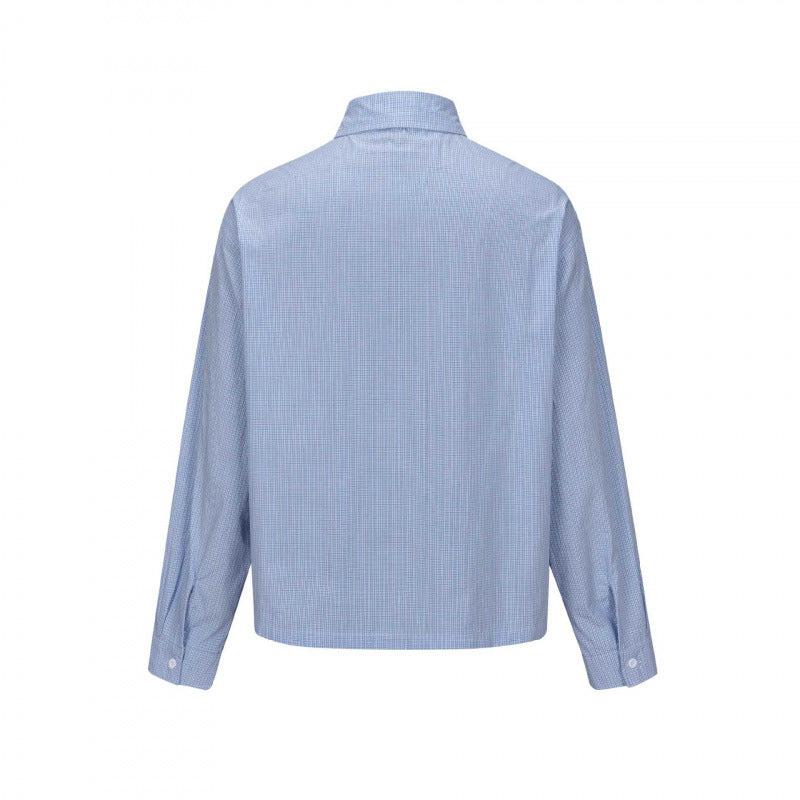 Unisex Kastenförmiges Overshirt im Boxy‑Cut mit feinem Vichy‑Karo und Hemdkragen Shop Nory