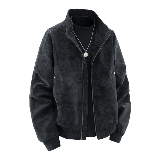 Herren Modische Bomberjacke aus Kunstleder Shop Nory