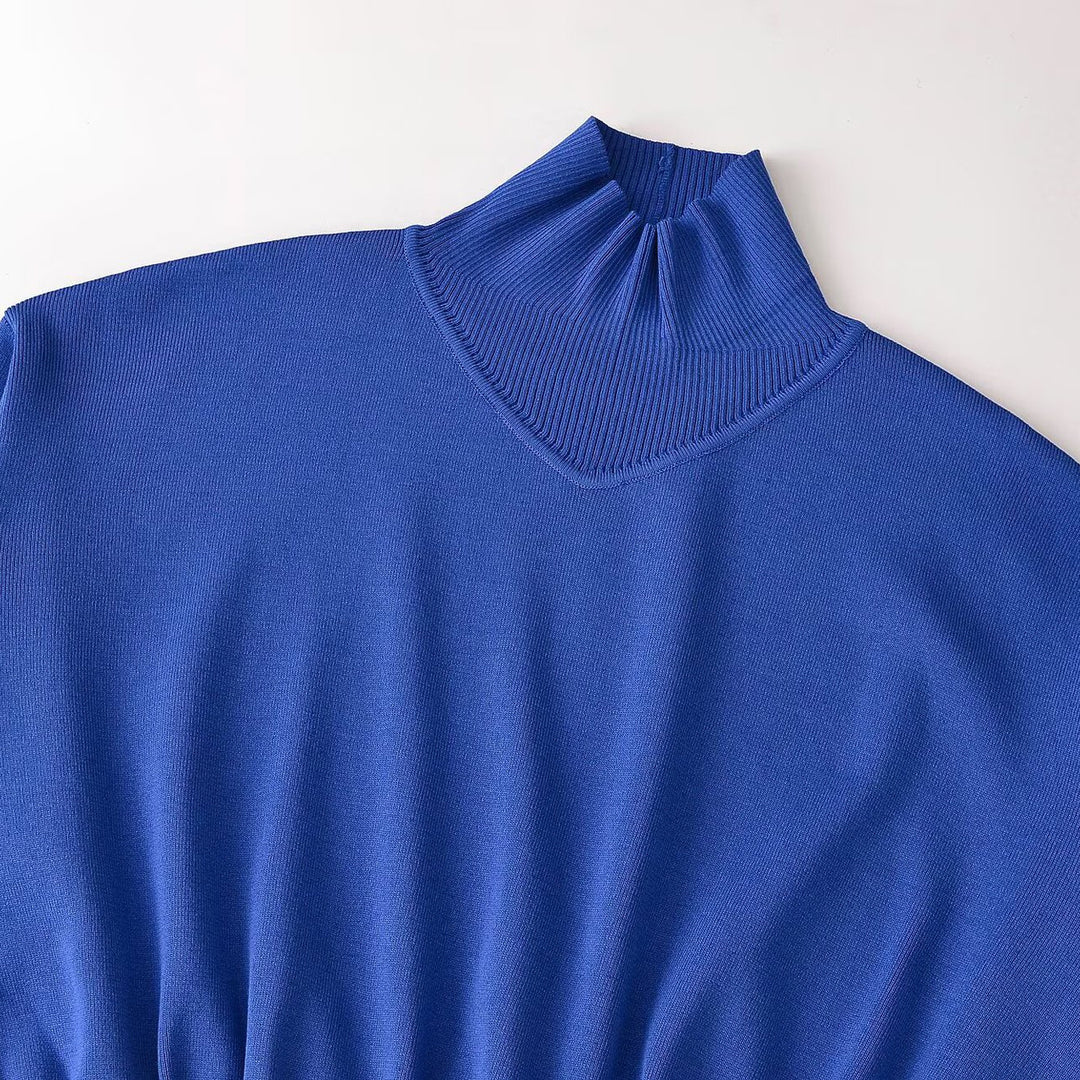 Damen Cropped Oversize-Pullover mit Stehkragen‑V‑Schlitz und gerafftem Saum Shop Nory