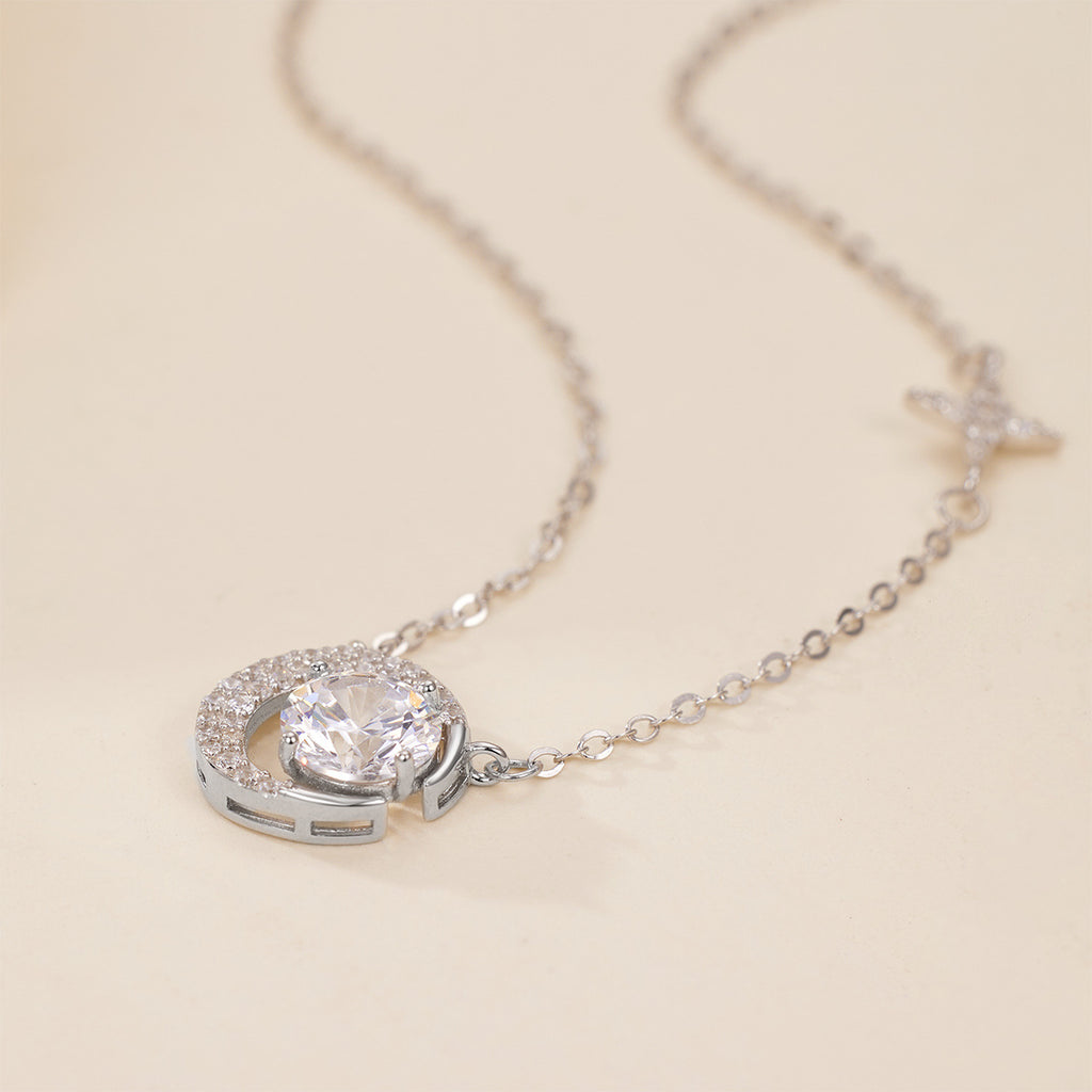 Damen Halskette mit elegantem Mond- und Sternanhänger Shop Nory