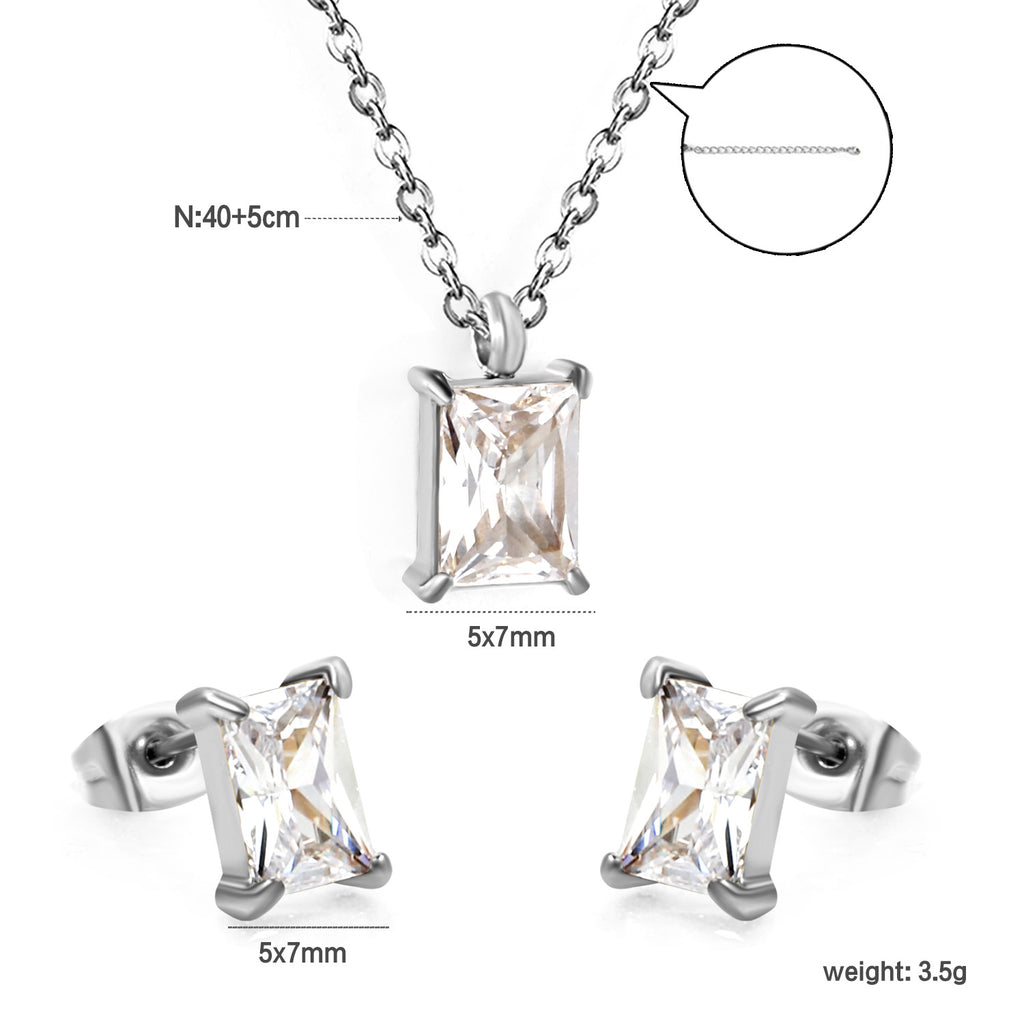 Damen Schmuckset mit funkelndem Kristall-Anhänger und eleganten Ohrsteckern Shop Nory
