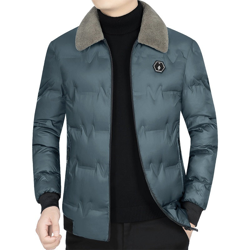 Herren Gesteppte Winterjacke mit Kunstfellkragen und Thermofüllung Shop Nory