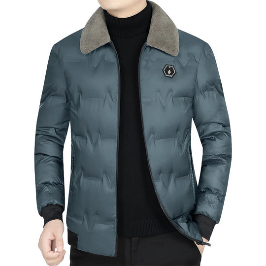 Herren Gesteppte Winterjacke mit Kunstfellkragen und Thermofüllung Shop Nory