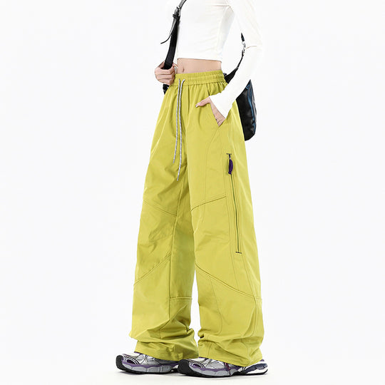 Damen Weite Utility-Cargohose mit elastischem Bund und Reißverschlusstaschen Shop Nory