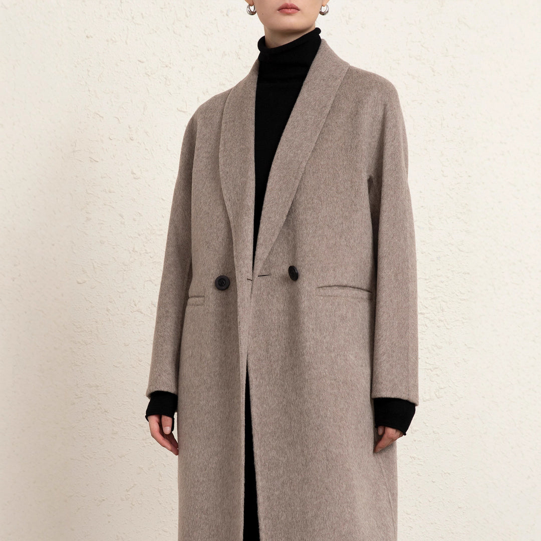Damen Klassischer Oversized Wollmix Mantel Shop Nory