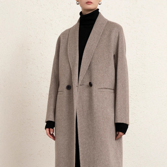 Damen Klassischer Oversized Wollmix Mantel Shop Nory