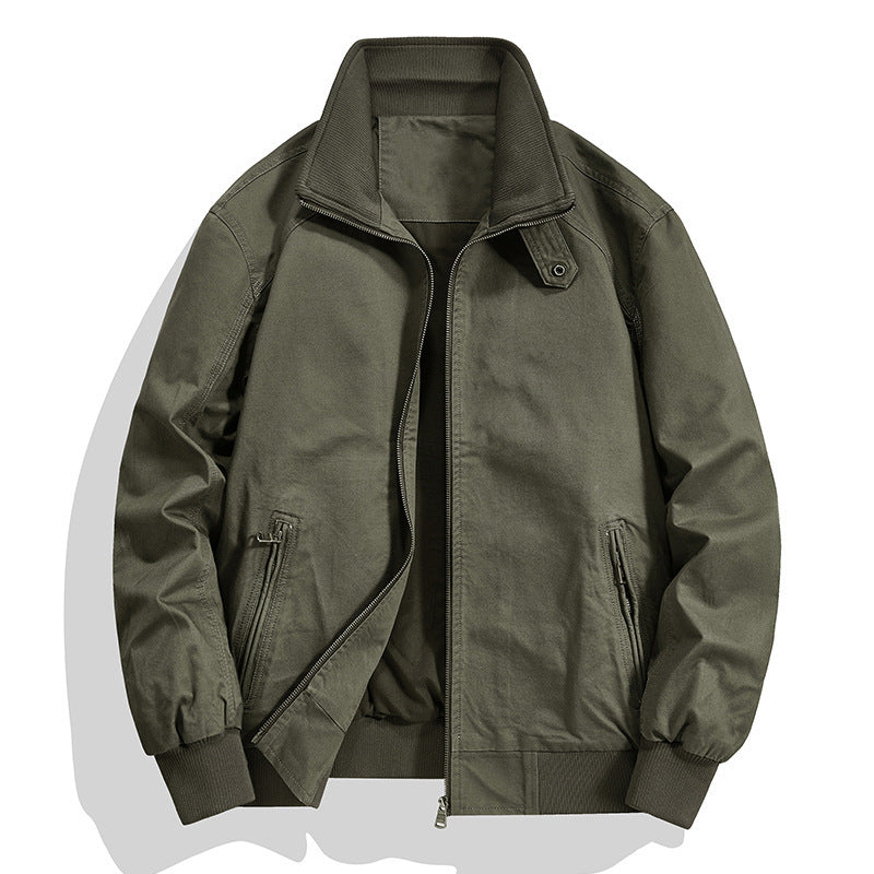 Herren Baumwoll-Canvas-Blouson mit Rippbündchen und Stehkragen Shop Nory