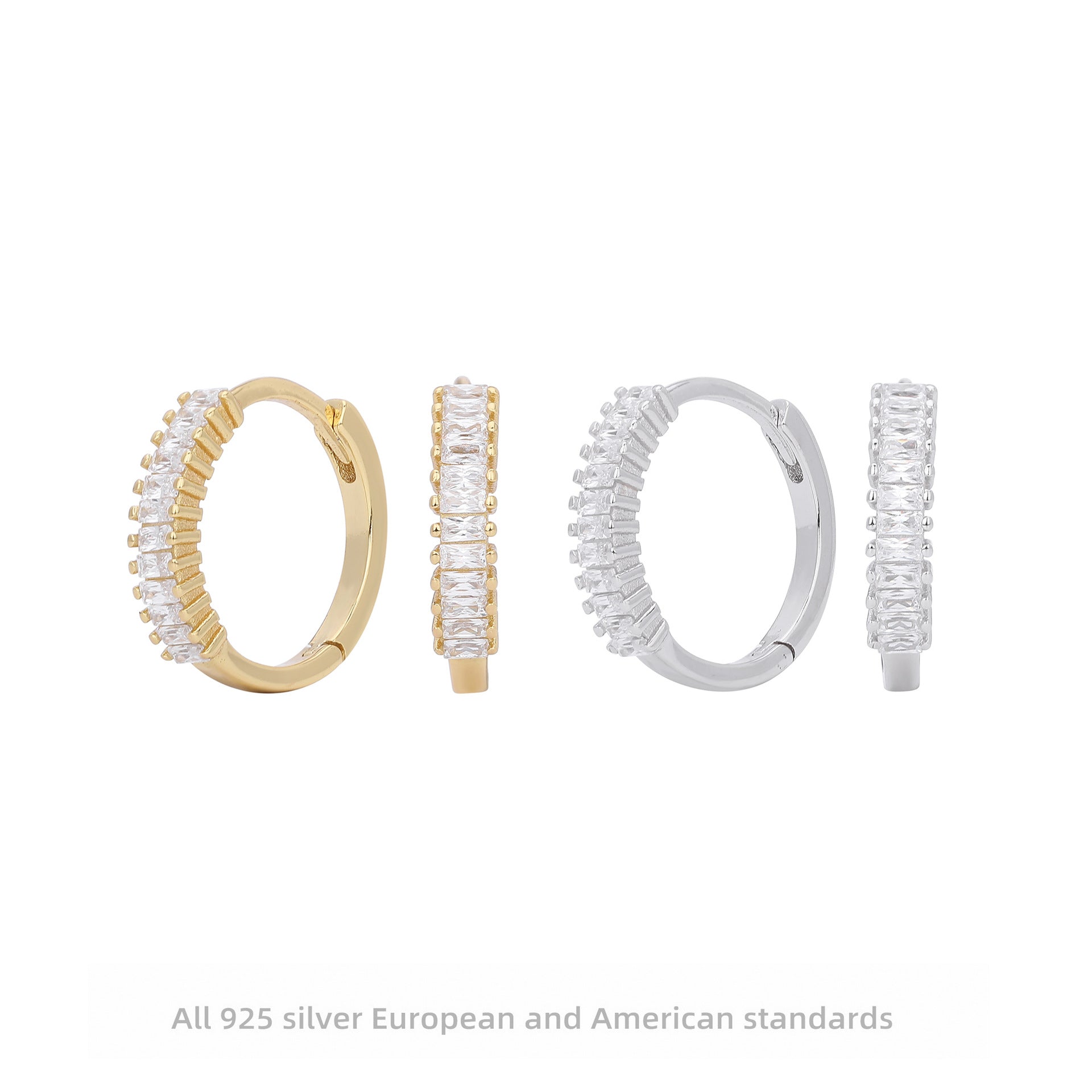 Damen Creolen mit funkelnden Zirkonsteinen und hochwertiger 925 Sterlingsilberfassung Shop Nory