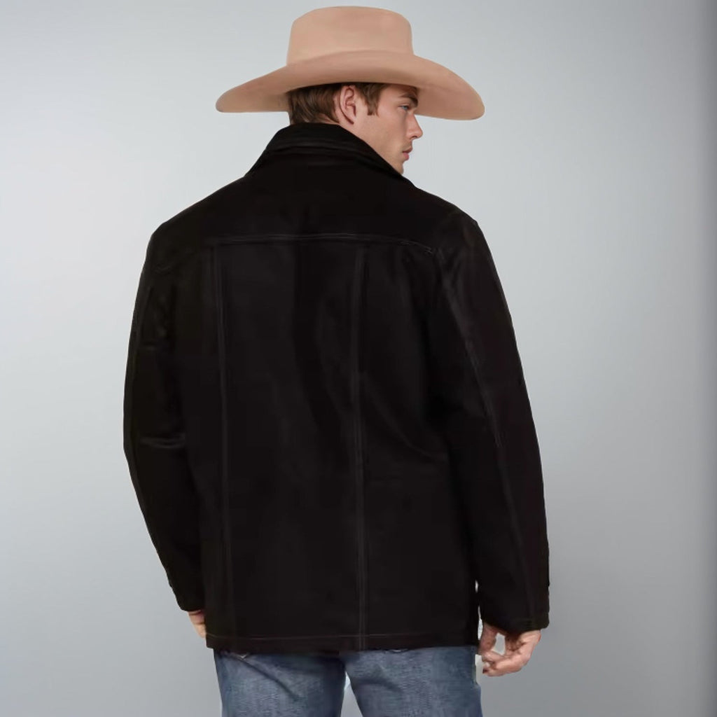 Herren vielseitige und robuste Wildlederjacke mit funktionalen Taschen