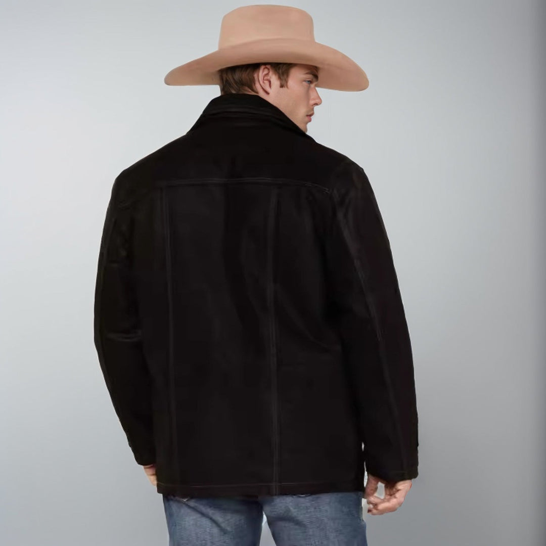 Herren vielseitige und robuste Wildlederjacke mit funktionalen Taschen