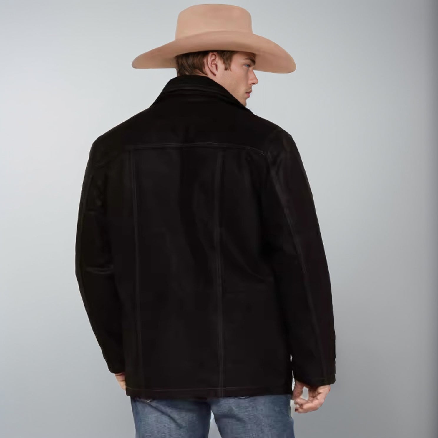 Herren vielseitige und robuste Wildlederjacke mit funktionalen Taschen