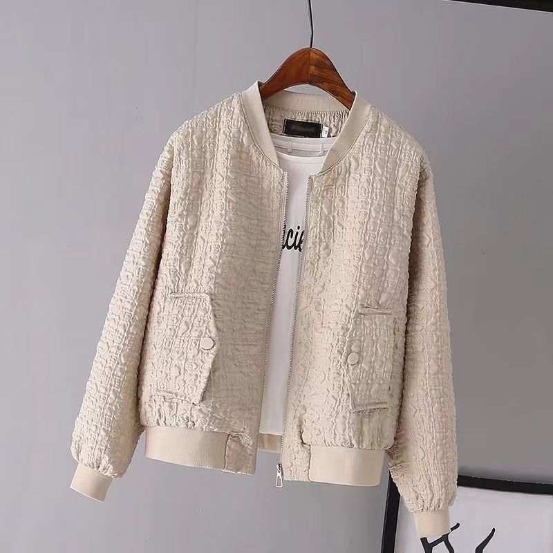 Damen Modische Boucle-Jacke mit Reißverschluss Shop Nory