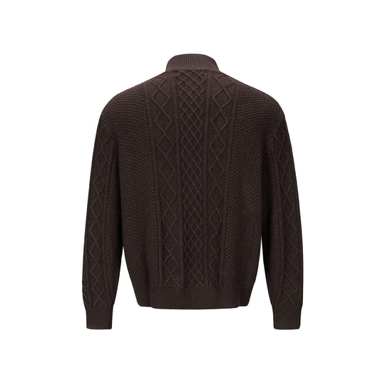 Herren Strickcardigan mit Zopfmuster, Stehkragen und knöpfbarer Front Shop Nory