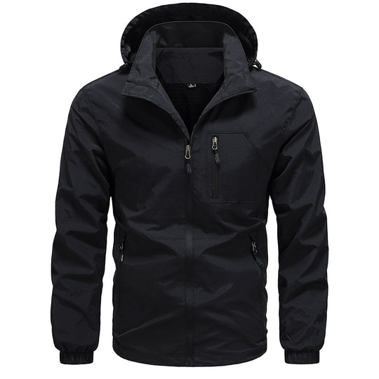 Herren Atmungsaktive ultraleichte Wind- und Regenjacke mit Mesh-Innenfutter und verdeckter Brusttasche Shop Nory