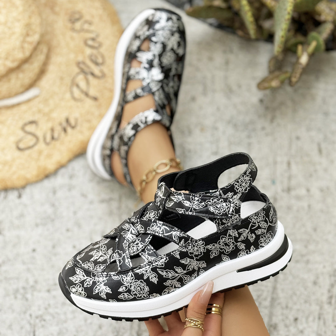 Damen Plateau‑Sneaker‑Sandale mit geschlossener Kappe und Klettverschluss Shop Nory