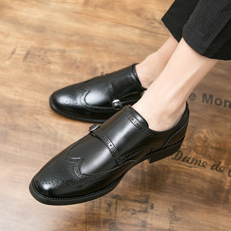 Damen elegante Doppel-Monk-Schuhe aus hochwertigem Leder
