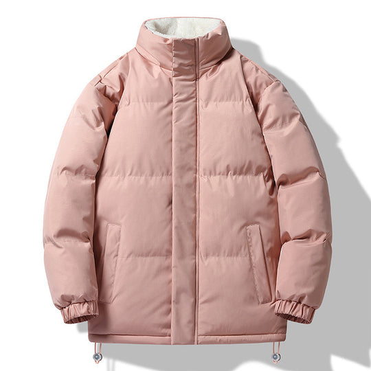 Herren weit geschnittene wattierte Steppjacke mit hochschließendem Kragen und Sherpa-Innenkragen Shop Nory