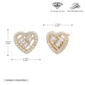 Damen Ohrstecker im romantischen Herzdesign mit funkelnden Zirkonia und 925 Sterling Silber Shop Nory