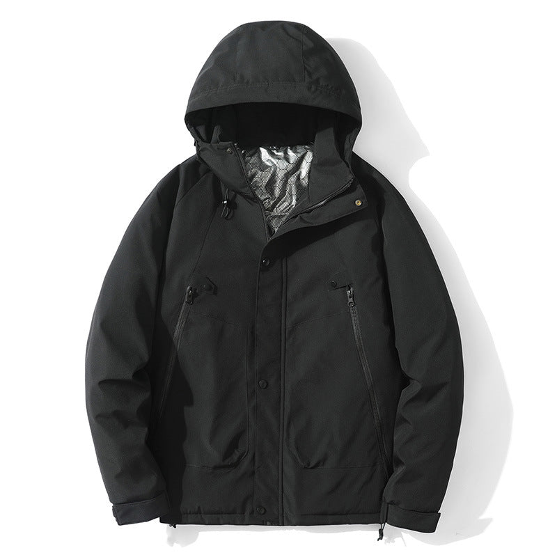 Herren Leichte Kapuzenjacke aus Softshell mit Thermofutter und minimalistischen Reißverschlusstaschen Shop Nory