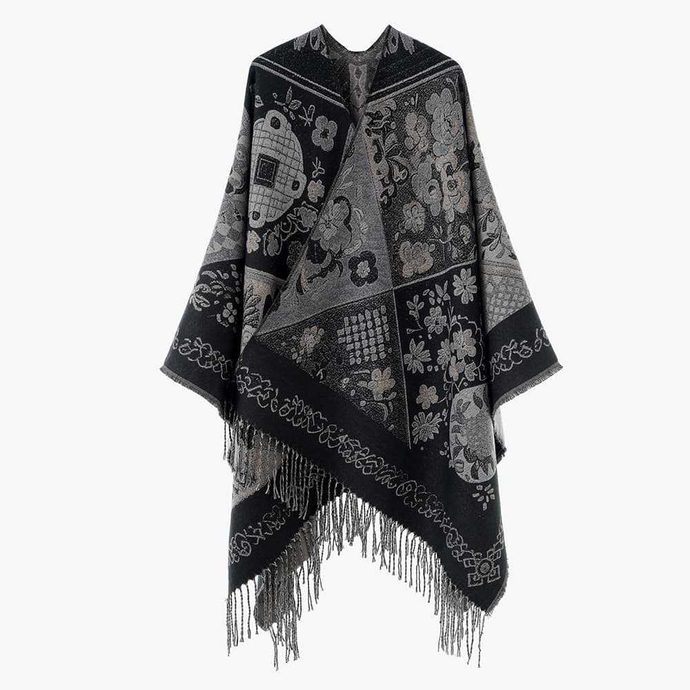 Damen Jacquard‑Überwurf im Wandteppich‑Jacquard mit Fransensaum Shop Nory