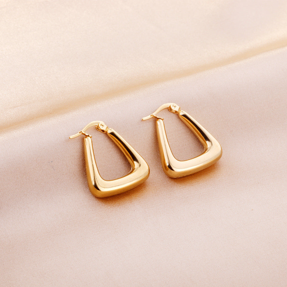 Damen Hängende Creolen aus hochwertigem Edelstahl mit goldplattierter Oberfläche Shop Nory