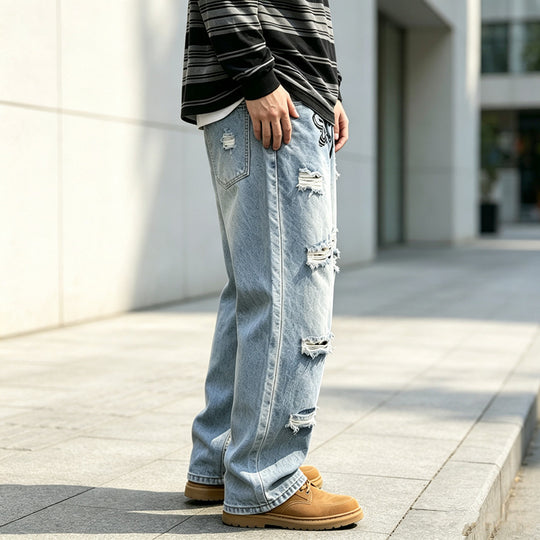 Herren Modische Ripped Jeans Shop Nory