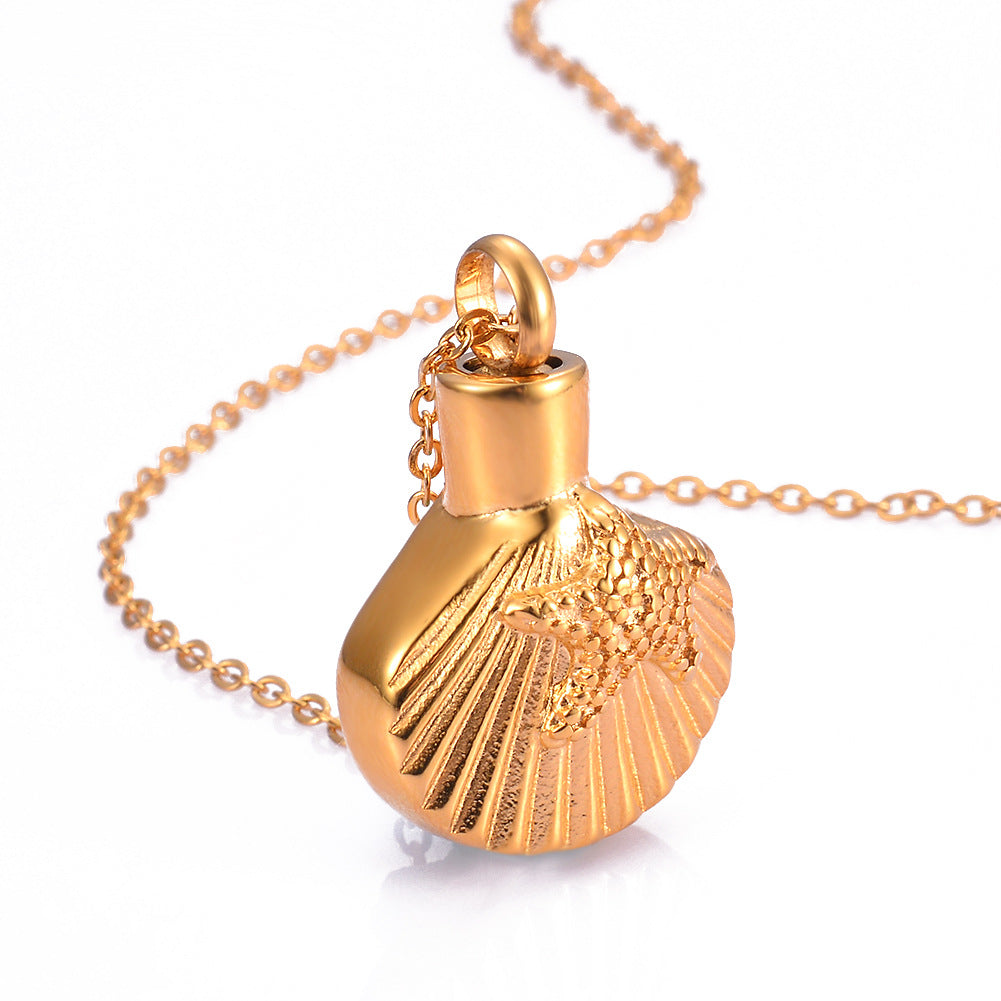 Damen Halskette mit muschelförmigem Anhänger Shop Nory