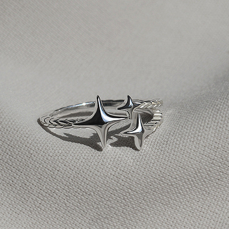 Damen Ring mit kunstvollem Stern-Design und verstellbarem Band Shop Nory