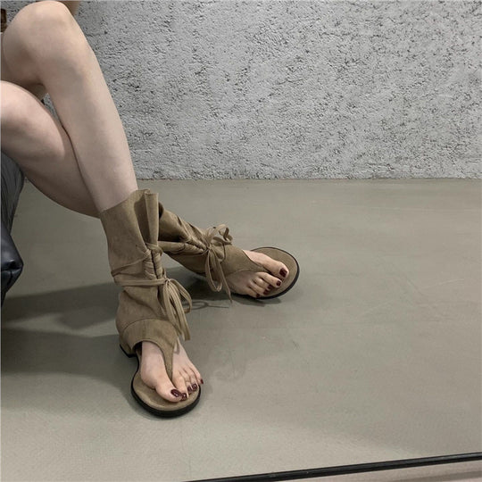 Damen Mittelhohe Sandalen‑Stiefelette mit Wickel‑Schnürung Shop Nory