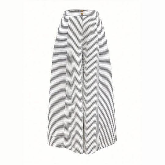 Damen Hochtaillierte Palazzo-Hose mit weitem Bein & Streifen-Detail Shop Nory