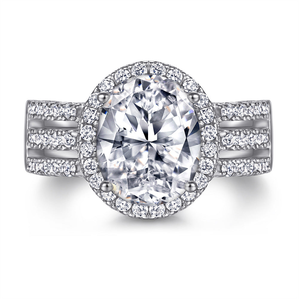 Damen Eleganter und funkelnder Verlobungsring mit ovalem Diamanten Shop Nory