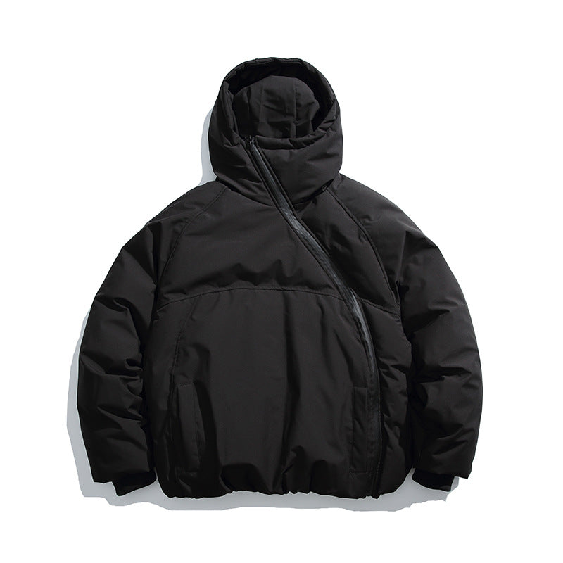 Unisex Wattierte Oversize Steppjacke mit asymmetrischem Reißverschluss Shop Nory