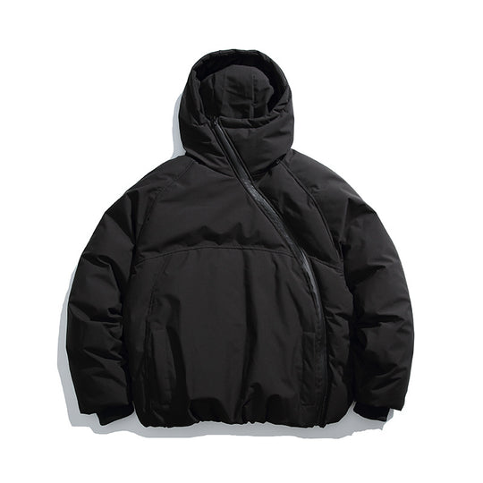 Unisex Wattierte Oversize Steppjacke mit asymmetrischem Reißverschluss Shop Nory