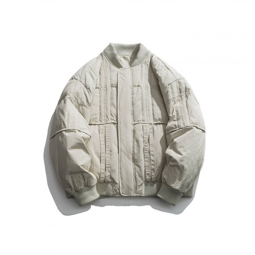 Unisex Boxy wattierte Bomberjacke mit Rippenbündchen und kastiger Silhouette Shop Nory