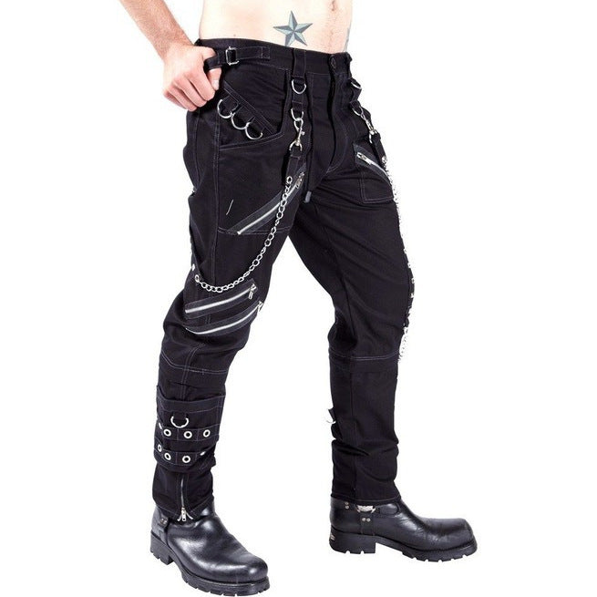 Herren Cargo-Hose mit Ketten-Details und praktischen Taschen