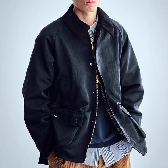 Herren Utility-Fieldjacke aus gewachstem Baumwollmix mit Cordkragen Shop Nory