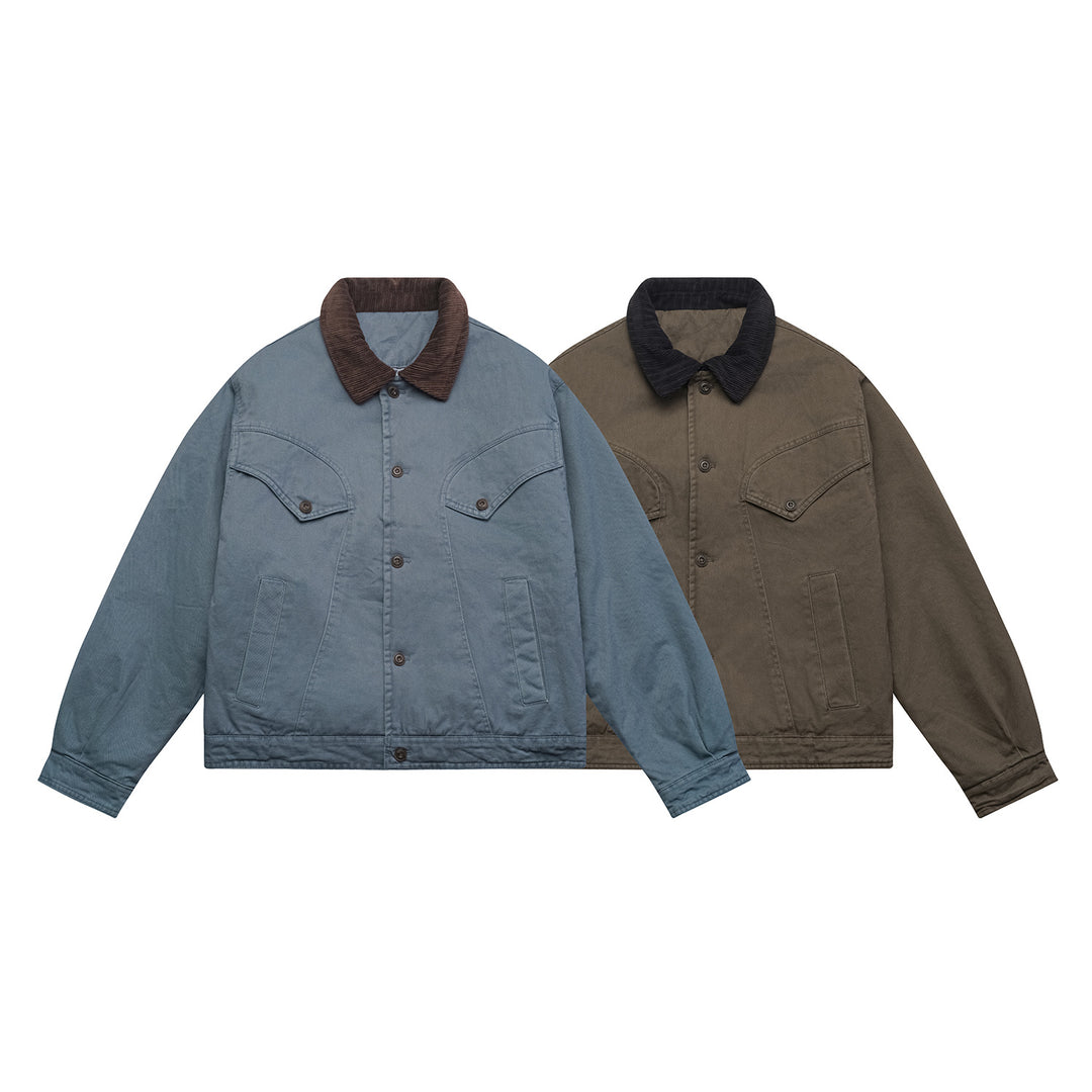 Herren Oversized Canvas‑Blousonjacke mit Cordkragen und aufgesetzten Pattentaschen Shop Nory