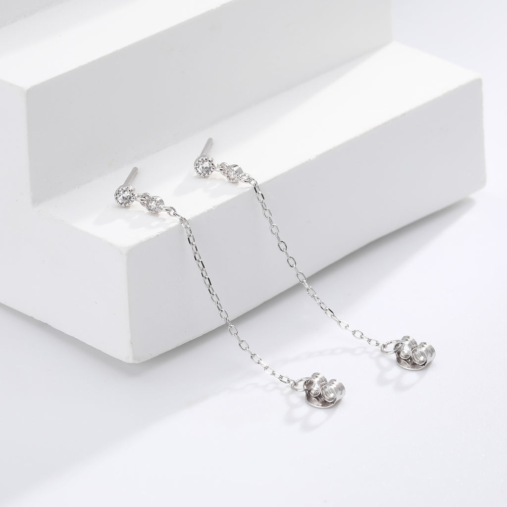 Damen Ohrhänger mit elegantem Ketten-Design aus 925 Sterling Silber Shop Nory