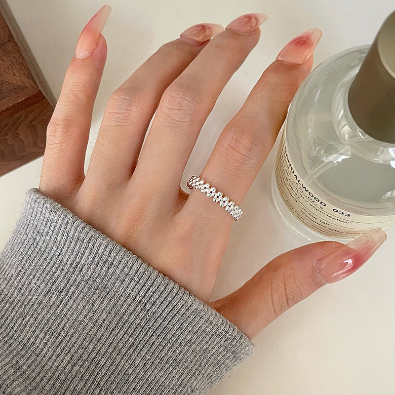 Damen Ring mit strukturiertem Kugeldesign Shop Nory
