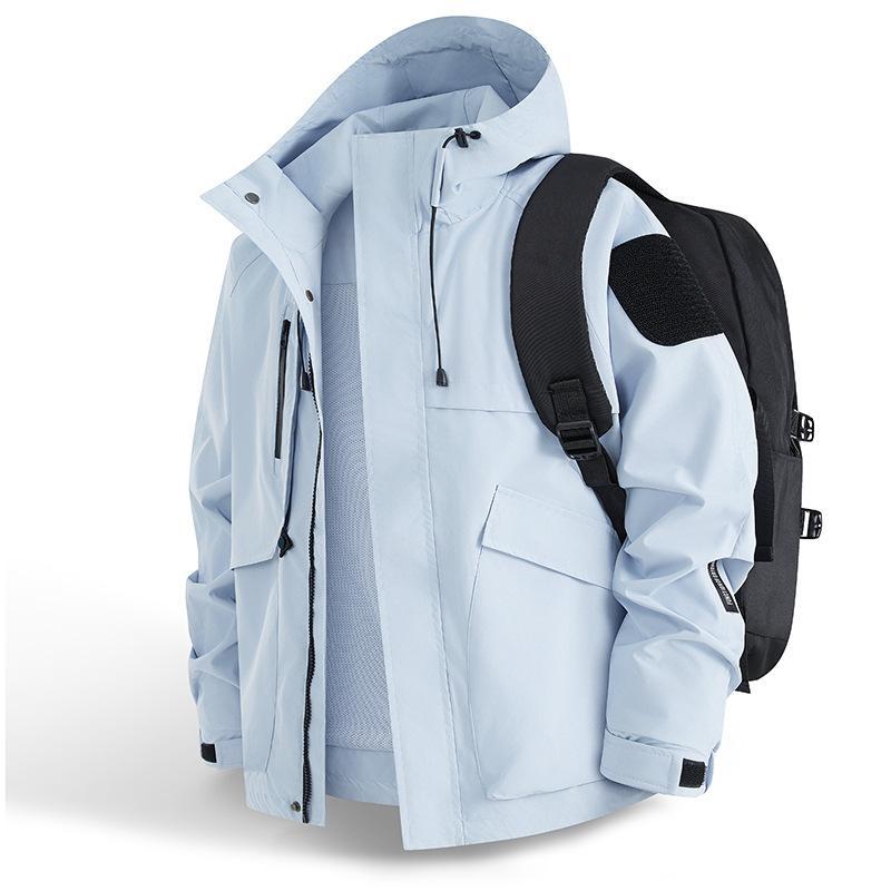Herren Urbaner wetterabweisender Kapuzenparka mit Multifunktionstaschen und Mesh-Innenfutter Shop Nory